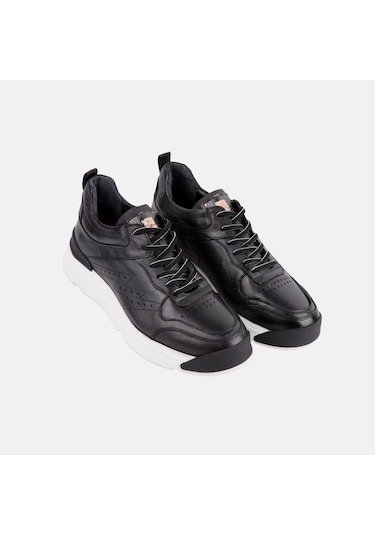 Marcomen 17123 Kalın Taban Hafif Deri Sneaker Erkek Ayakkabı Siyah - Beyaz Marcomen 17123 Kalın Taban Hafif Deri Sneaker Erkek Ayakkabı Siyah - Beyaz