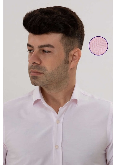 Belfor Slımfıt Gömlek Pembe