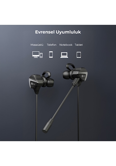 Lecoo HT105 Kablolu 3.5mm Jacklı Çıkartılabilir Mikrofonlu Kulak İçi Gaming Kulaklık