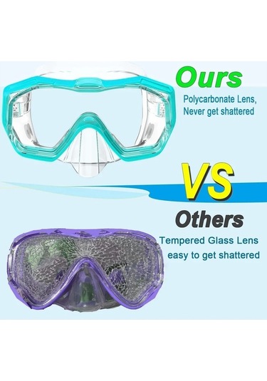 Zyzqstore Üç Camlı Panoramik Dalış Maskesi, Geniş Görüş, Yüksek Çok Renkli, İstenen Renk, Boyut, Tüm Denizcilik Hayatında Çok Renkli