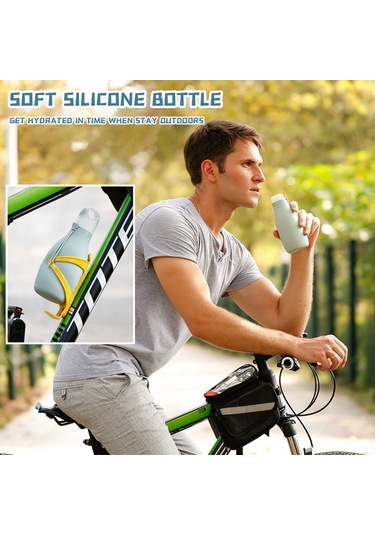 Lemestar Yeşil Silikon Katlanabilir Su Böceği - 500ml Dışarıda Kullanıma Uygun, Çekirdekli, Taşınabilir Spor Ve Seyahat Suluğu Diğer