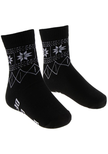 Homyl Komik Sözler Baskılı Çorap Ekip Erkek Kadın Tüp Siyah Siyah