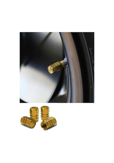 Alüminyum Altıgen Sibop Kapağı 4'lü Set Gold Altın Sibob Kapağı