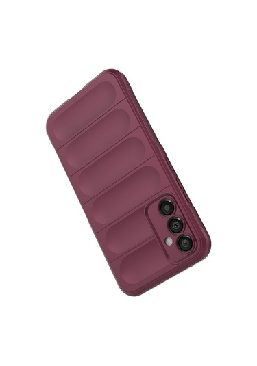 Samsung Galaxy Uyumlu A15 Kılıf Optimum Lens Çerçeveli Silikon Kapak Bordo