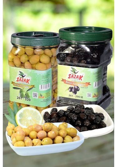 Siyah Yağlı Sele Zeytin + Yeşil Kırma Zeytin 2 x 900 G