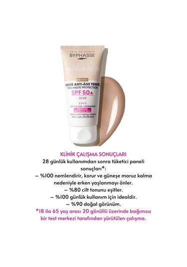Byphasse Anti-Aging 3'ü 1 Arada Renkli Güneş Kremi Bronz SPF50+ 50 ML