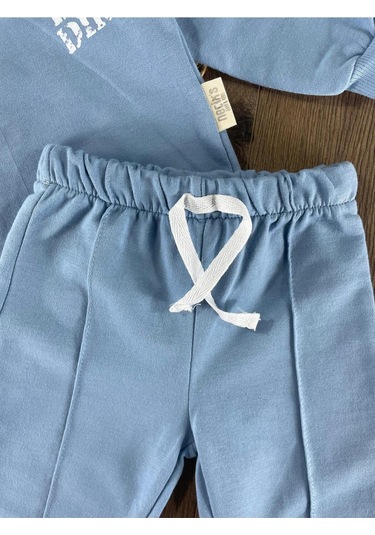 Dino Baskılı Relaxed Eşofman Takımı Mavi