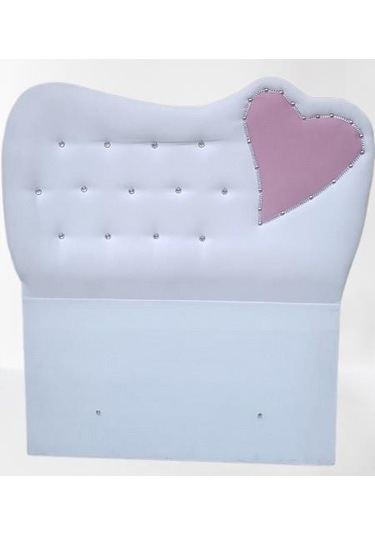 Başlık Dk Tek Kişilik 90'lık Kalplı Model Tay Tüyü Beyaz Kumaş El Yapım