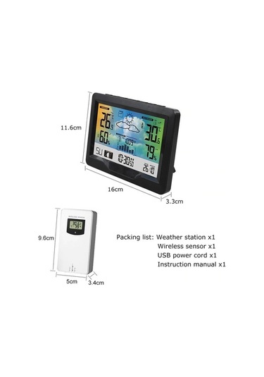 Xiaoguang Sensör Renkli Ekran Kablosuz Hava İstasyonu İle Çok