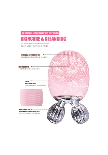 Sones 2'si 1 Arada Elektrikli Yüz Temizleme Fırçası Su Geçirmez Yüz Cilt Temizleme Masaj Aleti Silikon Titreşimli Fırça Gözenek Temizleyici Siyah Nokta Temizleyici