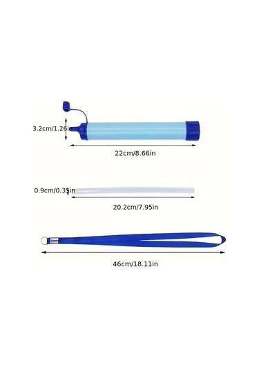 Willowhaven Mavi 1 Adet Su Filtresi, Taşınabilir Kampçılık Doğa Yürüyüşü Acil Durum