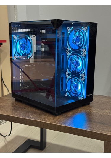 Turbox Teras Anime Karakterli Rgb Fanlı Akvaryum Kasa Siyah