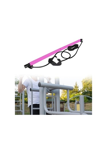 Ganzhoushop Suntek Pilates Pembe Fitness Çubuğu Bölüm Bar 2 Li Set Pembe