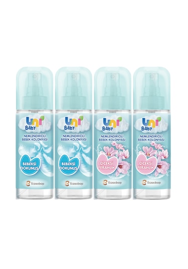 Uni Baby Bebek Kolonyası Bebeksi Kokular + Çiçeksi Kokular 4'Lü