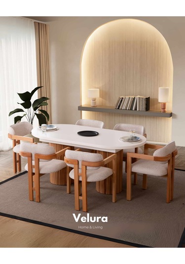 Almina Yemek Odası Takımı Yemek Masası + 4 Adet Sandalye Beyaz