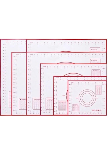 Siyah Büyük Boy Silikon Pişirme Mat Pasta Haddeleme Yoğurma Pedi Mutfak Krep Pizza Hamur Yapışmaz Tava Hamur İşi Matı 8 Boyutu 40x30cm