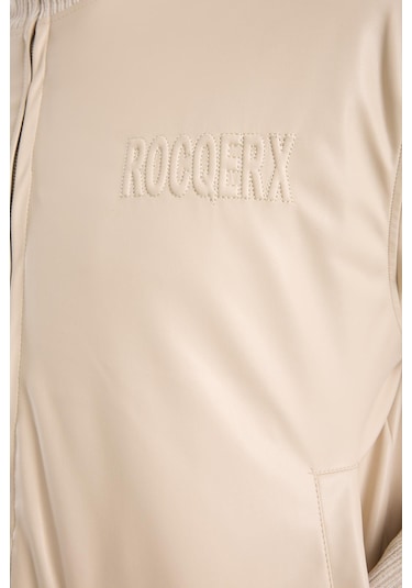 Rocqerx X-2040 Nakış Detaylı İçi Elyaflı Deri Mont Taş