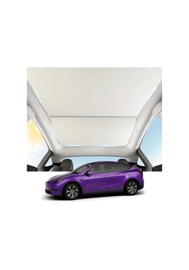 Hightower Tesla Model Y 2019-2023 Gri Buz Kristal Tasarımlı Katlanır Güneşlik