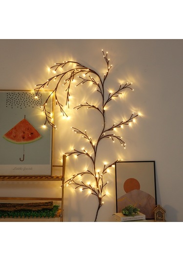 2.3m 144 Leds Şube Dize Işıkları For Usb Always-on Beyaz Beyaz