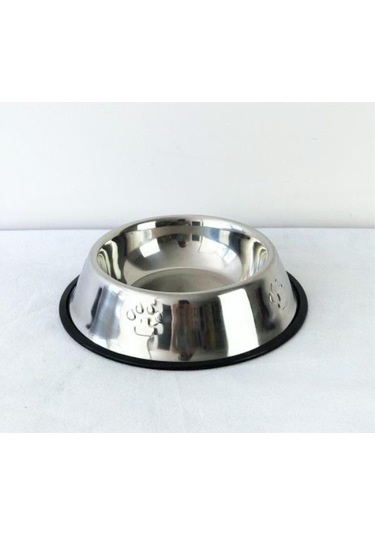 Pati Desenli Kedi Köpek Çelik Mama Kabı 32 Oz