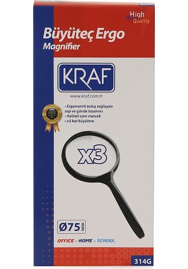Kraf 314G Ergonomik 3X Büyüteç 75Mm
