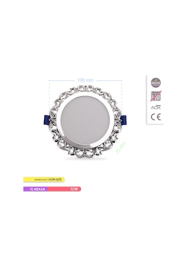 AH04-11205 12W 3000K Günışığı Sıva Altı Dekoratif Led Spot Panel
