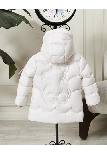 Benitto Kids Kız Bebek Kapüşonlu Fermuarlı Şişme Mont 51351 Krem