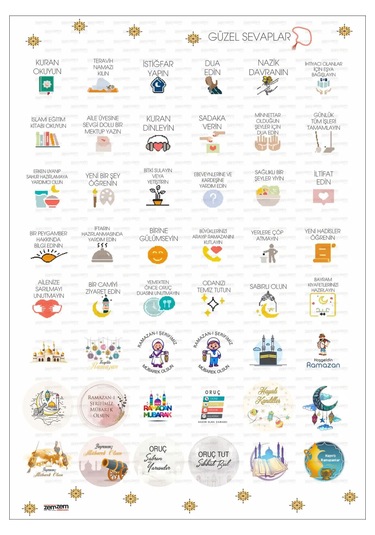Ramazan Aktivite Görev Kartı Ve Sticker Çocuklara Özel Hoşgeldin