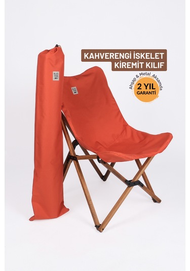 Bag The Joy Ahşap Kahverengi İskelet - Kiremit Kılıf Sandalye Çok Renkli