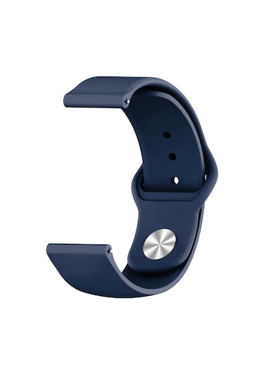 Ekılıf - Xiaomi Mi Watch Color Uyumlu - Kordon 22mm Silikon Kordon Krd-11 - Mavi