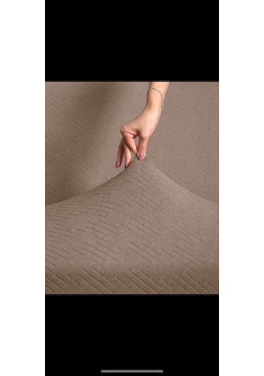 Kahve 3+3 Koltuk Örtüsü Çekyat Kanepe Kılıfı Lastikli Esnek