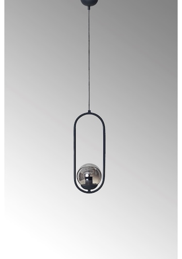 Luzarana Zenga Tekli Antrasit Metal Gövde Füme Camlı Tasarım Lüx Sarkı... Çok Renkli