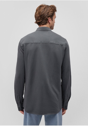 Mavi - Antrasit Örme Gömlek 0211092-71598 Antrasit
