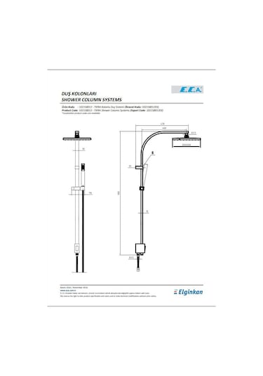 Eca Tiera Kolonlu Duş Sistemi Seti 102158012 Diğer