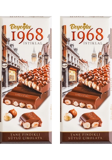 Beyoğlu 1968 İstiklal Tane Fındıklı Sütlü Çikolata 170 Gr X 2 Adet