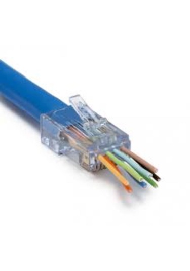 100 Adet Rj45 Cat6 Delikli Pass-through Konnektör Kolay Montaj Network Jak