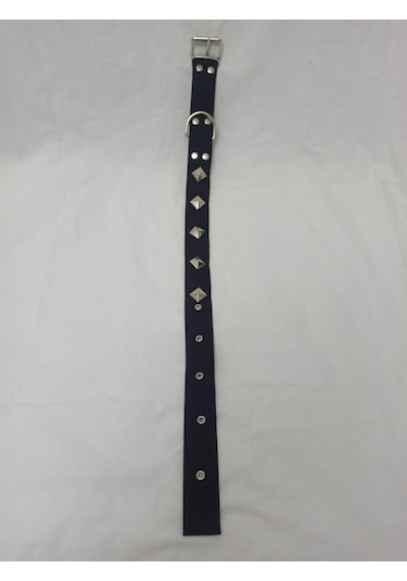 Kozaklı Süslü Köpek Tasması Siyah 70 x 4 CM Siyah