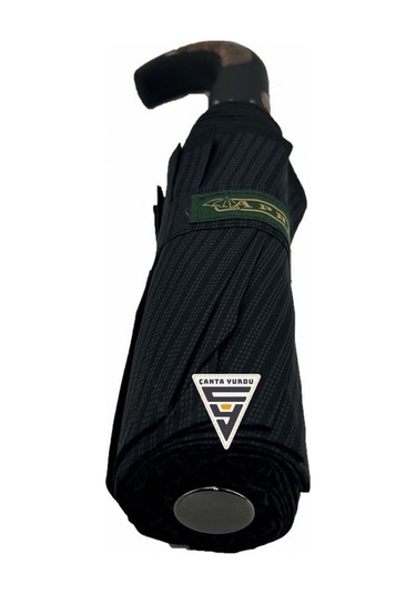 April A-226g A5 Baston Sap 10 Telli Tam Otomatik Şemsiye Siyah