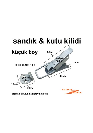 4 ADET SANDIK KLİPS KUTU KİLİDİ KÜÇÜK BOY METAL ÇEKTİRME KİLİT