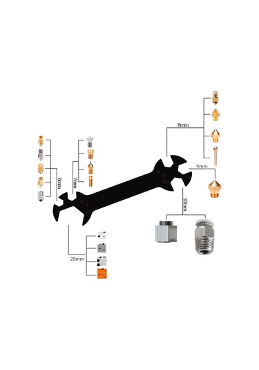 Sointeresting Mk8 3d Yazıcı Nozulları, Ender3 Nozul Temizleme Kitleri 3d Yazıcı Nozul Bakım Kiti 3d Yazıcı Araçları