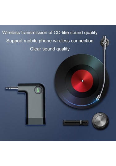 S-18 Araba Mini Aux Ses Adaptörü Kablosuz Bluetooth 5.0 Alıcı