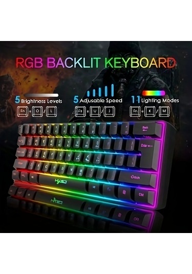 Fastbuy Pc Oyuncuları İçin Mini Rgb Kablo Klavye, Mekanik Klavye