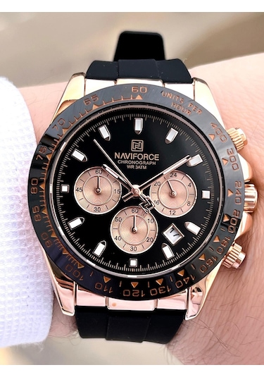 Naviforce Silikon Kordon İç Fonksiyonları Aktif 3 Atm Suya Dayanıklı Erkek Kol Saati E.n8054.rs