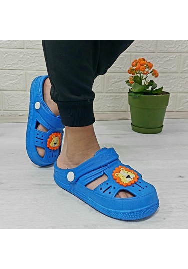 Da-ye 1001 P Mavi Önü Kapalı Yumuşacık Kaydırmaz Sandalet & Terlik Mavi