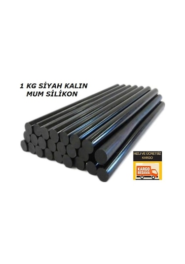1 kg Siyah 11.3x300 mm Kalın Mum Silikon Çubuk Sıcak Silikon