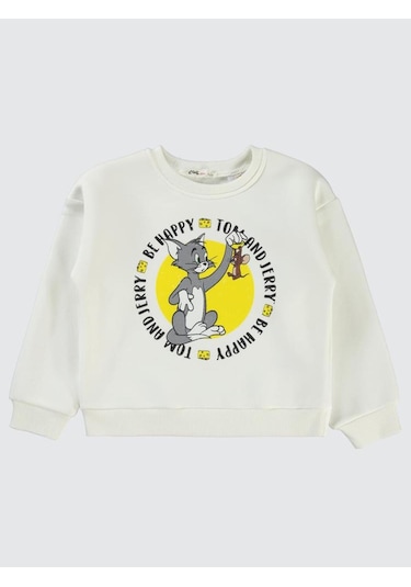 Tom and Jerry 6-9 Yaş Sweatshirt Ekru