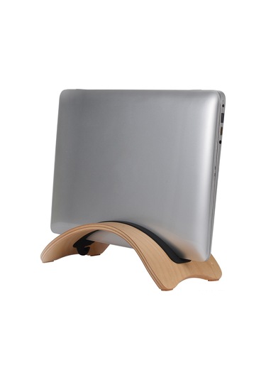 Xindoker Samdı Ahşap Dikey Dizüstü Bilgisayar Standı -  Macbook Uyumlu Pro İçin Şık Ve Ergonomik Tasarım, Huş Ağacı