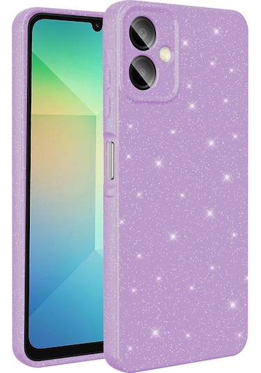 Ariatech Galaxy Uyumlu A06 Kılıf Kamera Korumalı Simli Lüks Koton Kapak - Açık Pembe AÇIK PEMBE