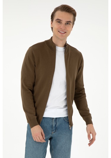 U.s. Polo Assn. Erkek Haki Hırka Triko 50298268-vr027 Haki
