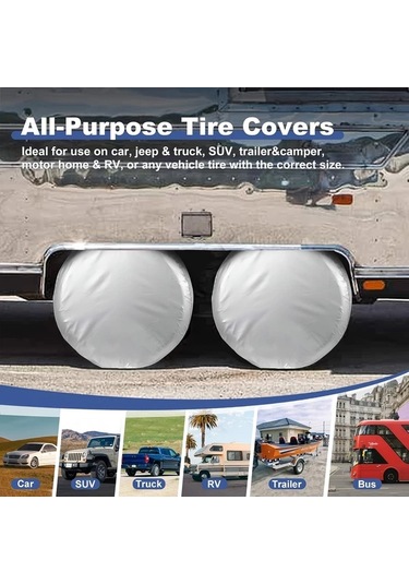 Dashanshop 27-29 Inch 4 Adet Araba Lastik Kılıfı Sedan Karavan Suv Dayanıklı Koruma